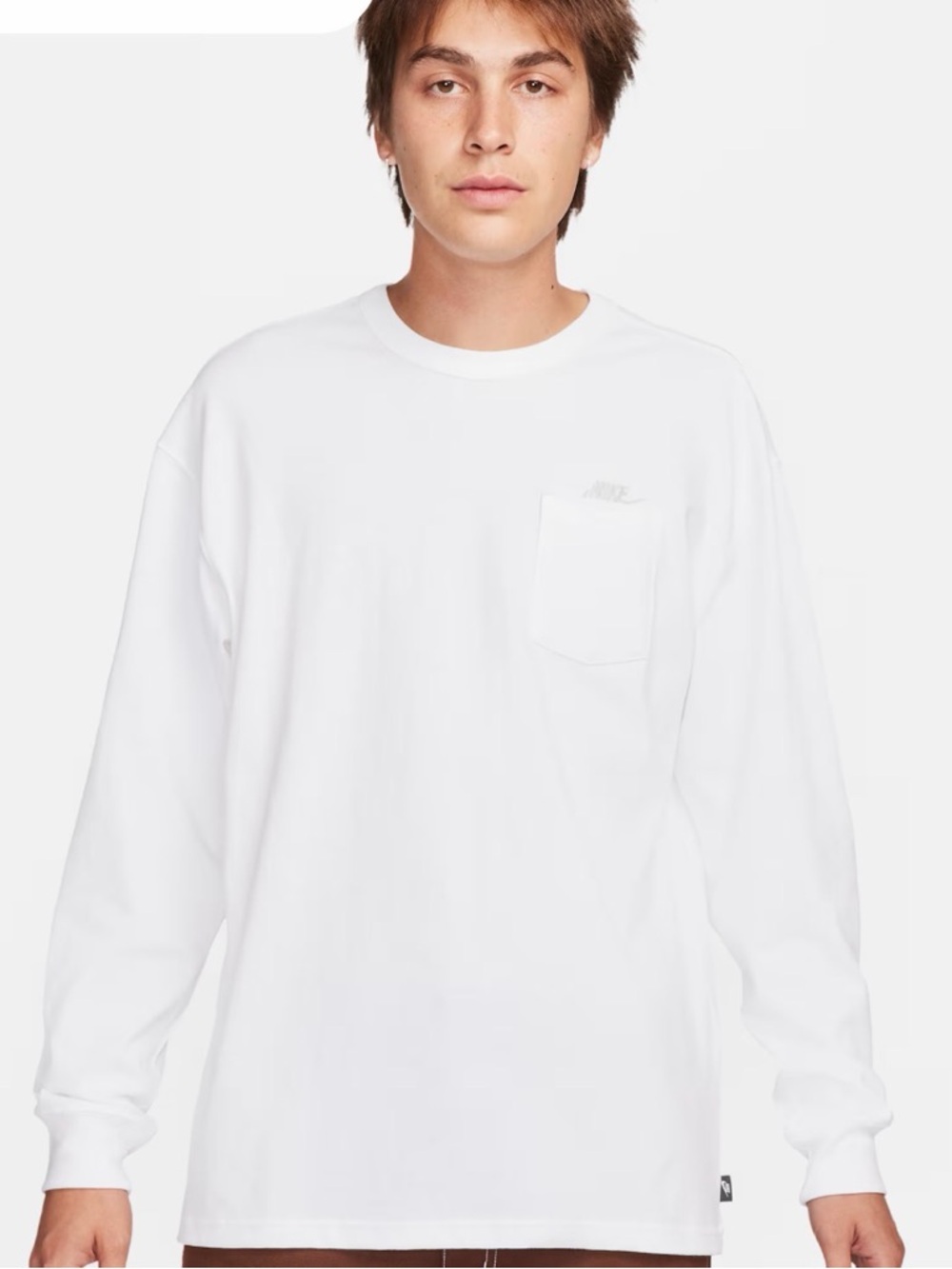 Nike Men's Long-Sleeve Pocket Shirt in White
